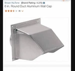 Broan-nutone 6" Duct Mill Finished Aluminum Wall Vent Cap 641 Heating Cooling. Fixed Price $49.93.