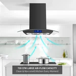 Glass Island Mount Range Hood 30 Inch Cook Vent 700cfm Black Digital Display New. Fixed Price $349.99.