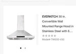 Brano 800 Cfm Wall Mount Range Hood Stainless Steel Control-30in. Fixed Price $280.00.