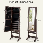 Costway Lockable Mirrored Jewelry Cabinet With Stand And Led Lights-brown - Colo. Fixed Price $252.09.