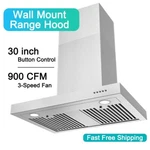 Joeaonz 30 Inch Wall Mount Range Hood Vent Stainless Steel Cooking Fan 900cfm. Fixed Price $205.99.
