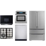 Cosmo 24" Cooktop & Microwave W/ Vent Fan Wall Oven Dishwasher Fridge Set. Fixed Price $5504.68.