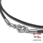 Loralyn Designs Black Leather Necklace (2mm) With Stainless Steel 14 Inch. Fixed Price $18.75.