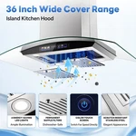 36" Ceiling Mount Kitchen Hood Joeaonz 700cfm Ducted Ductless Convertible Led. Fixed Price $365.99.