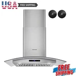 Wall Mount Range Hood W/ Ducted Exhaust Vent 3 Speed Fan Led Lights 400 Cfm New. Fixed Price $334.38.
