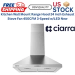 Kitchen Wall Mount Range Hood 24 Inch Exhaust Stove Fan 450cfm 3-speed W/led New. Fixed Price $189.93.