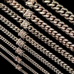 Rose Gold Stainless Steel Miami Cuban Link Chain Necklace Box Clasp 4-18mm. Fixed Price $40.00.