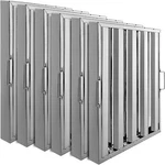 Vbenlem Pack Of 6 Hood Filters 19.5w X 19.5h Inch, 430 Stainless Steel 4 Grooves. Fixed Price $95.40.