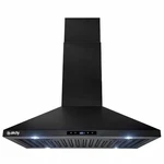 30 In. 343 Cfm Convertible Kitchen Island Mount Range Hood In Black Painted Stai. Fixed Price $397.59.