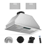 Tylza 27.75 In. 900 Cfm Convertible Ductless To Ducted Insert Range Hood In Ss. Fixed Price $153.99.