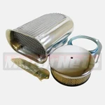Polished Hilborn Style Mini Hood Air Scoop Blower Single 4bbl Fin Retro Aluminum. Fixed Price $149.99.