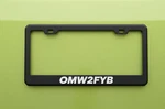 Funny License Plate Frame/ Omw2fyb Frame Premium Black Metal. Fixed Price $24.99.