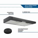 30in Sndoas Under Cabinet Range Hood Stainless Steel 230cfm Kitchen Vented Black. Fixed Price $95.99.