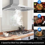 30" Kitchen Hood Tieasy 450cfm Ducted Ductless Convertible Stainless Steel. Fixed Price $125.99.
