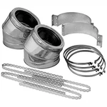 6 Double Wall Stove Pipe 30 Elbow Kit Insulated Chimney Vent Offset Supervent. Fixed Price $254.43.