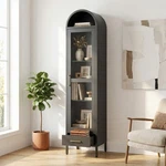 Garveehome Cold Rolled Steel Freestanding Arched Display Cabinet With 1 Glass.... Fixed Price $300.76.