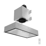Awoco Flush Ceiling Mount Split Insert Range Hood, Stainless Steel, 800 Cfm. Fixed Price $1400.00.