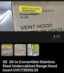 Ge 20-in Convertible Stainless Steel Undercabinet Range Hood Insert Uvc7300slss. Fixed Price $319.00.