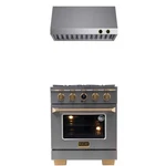 30 In. 4.2 Cu. Ft. Dual Fuel Range For Propane Gas + Wall Mount Hood. Fixed Price $6378.79.