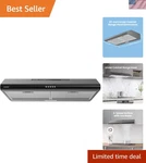 30 Inch Under Cabinet Range Hood, 3-speed Slim Black Hood Fan For Kitchen, Co.... Fixed Price $197.99.
