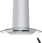 30 Inch Wall Mount Range Hood Tempered Glass 900 Cfm, Ducted Kitchen Vent S. Fixed Price $615.99.