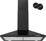 Black Range Hood 30 Inch, Wall Mount With Led Lights, 3-speed Exhaust. Fixed Price $222.99.