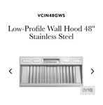 Thermador Vcin48gws External Wall Mount Range Hood - Stainless Steel, 48inch. Fixed Price $2200.00.