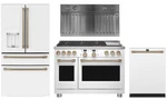 Ge Cafe Matte White 36" 4-door Refrigerator & 48" Dual Fuel Range. Fixed Price $19202.00.