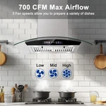 30" Stainless Steel Island Mount Vent Hood Tieasy 700cfm Ducted Ductless Led. Fixed Price $349.99.